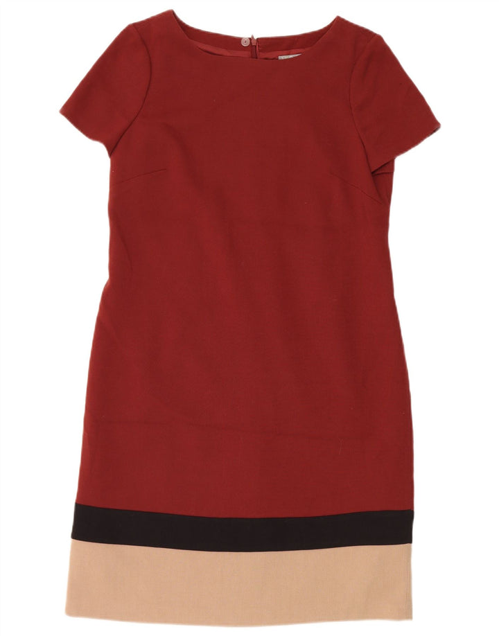 Marks & Spencer Robe droite pour femme UK 12 Polyester color block rouge moyen
