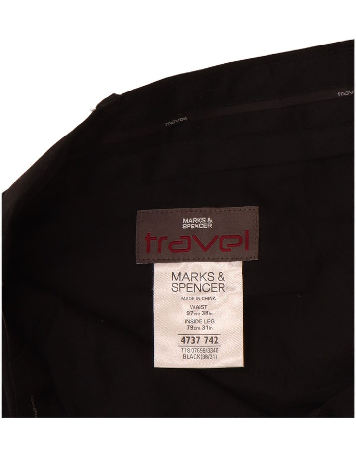 Marks & Spencer Pantalon Chino Droit Homme W38 L31 Noir Polyester