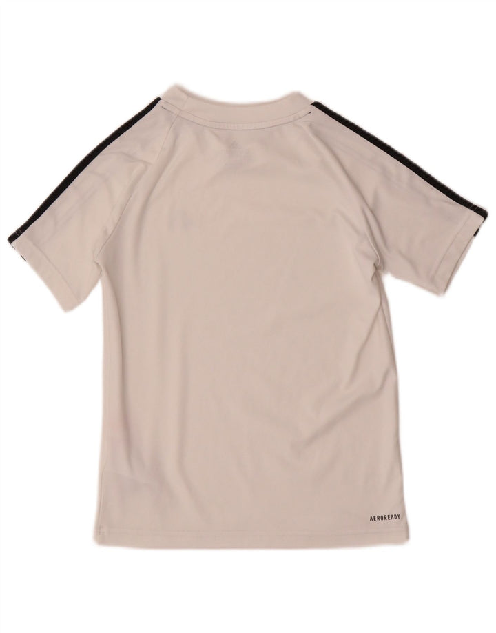 Adidas Garçon Aeroready T-Shirt Top 9-10 ans Blanc Polyester