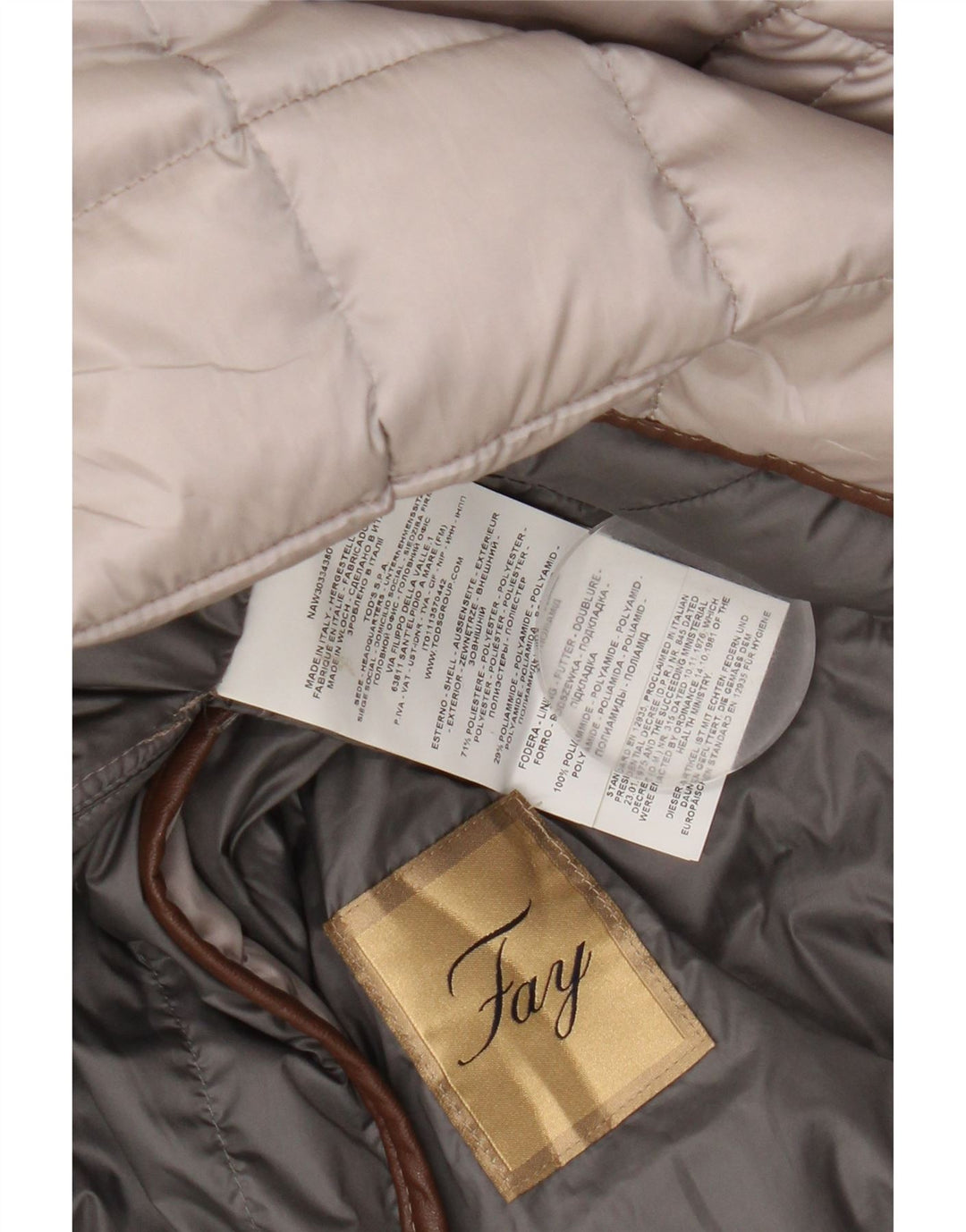 Fay Gilet rembourré pour femme UK 16 Large Beige Polyester