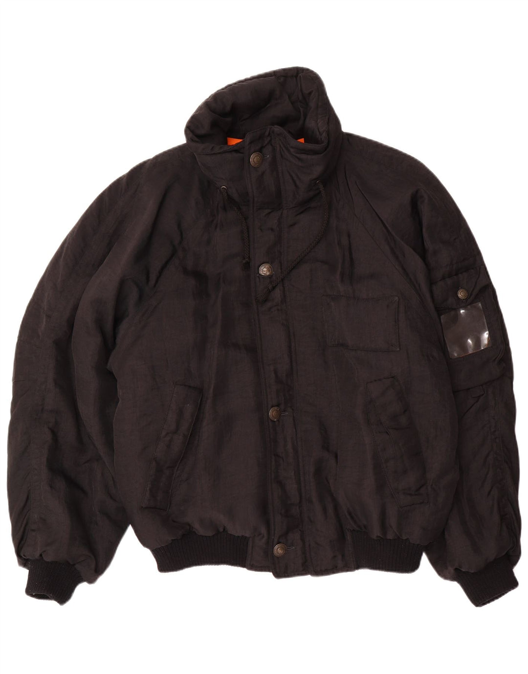 vintage Mens Loose Fit Veste rembourrée UK 38 Moyen Noir