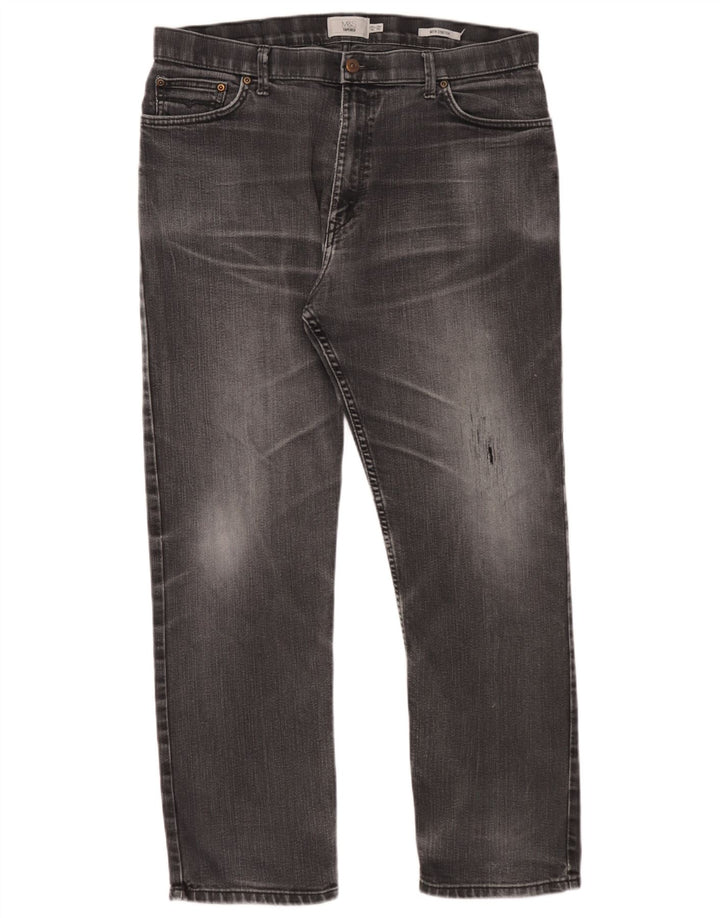 Jeans Homme Marque Marks & Spencer, Coupe Fuselée, Taille W36 L29, Coton Gris