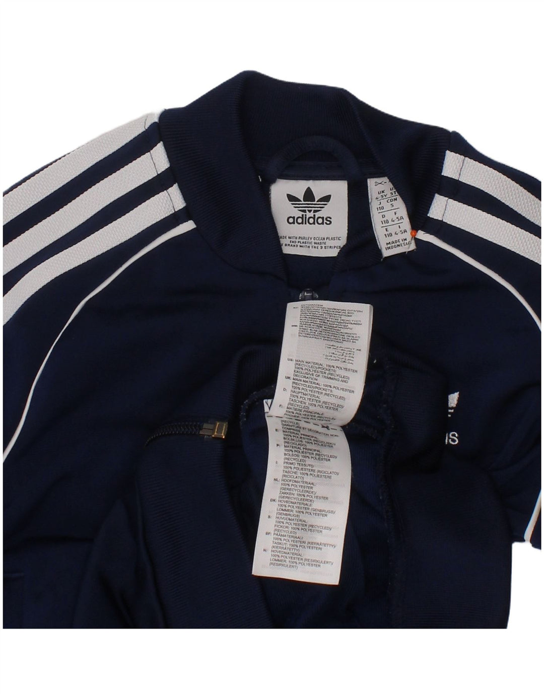 Veste de survêtement Adidas Garçon 4-5 ans Bleu Marine Polyester
