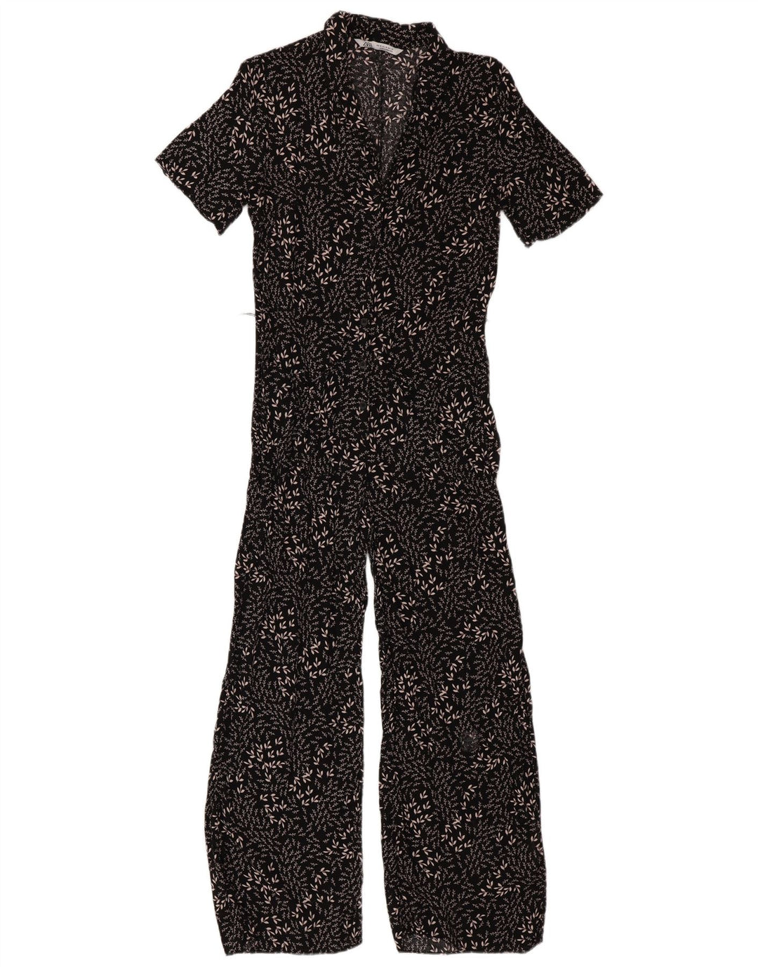 Zara Combinaison À Manches Courtes Femme Noir Moyen Floral