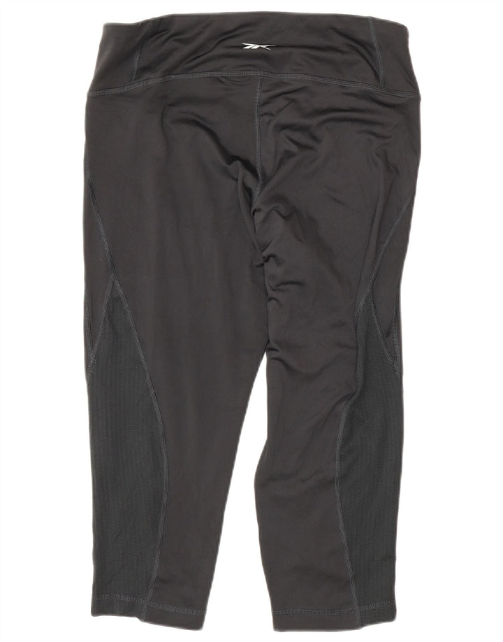 Reebok Femmes Capri Leggings UK 16/18 Large Gris Polyester