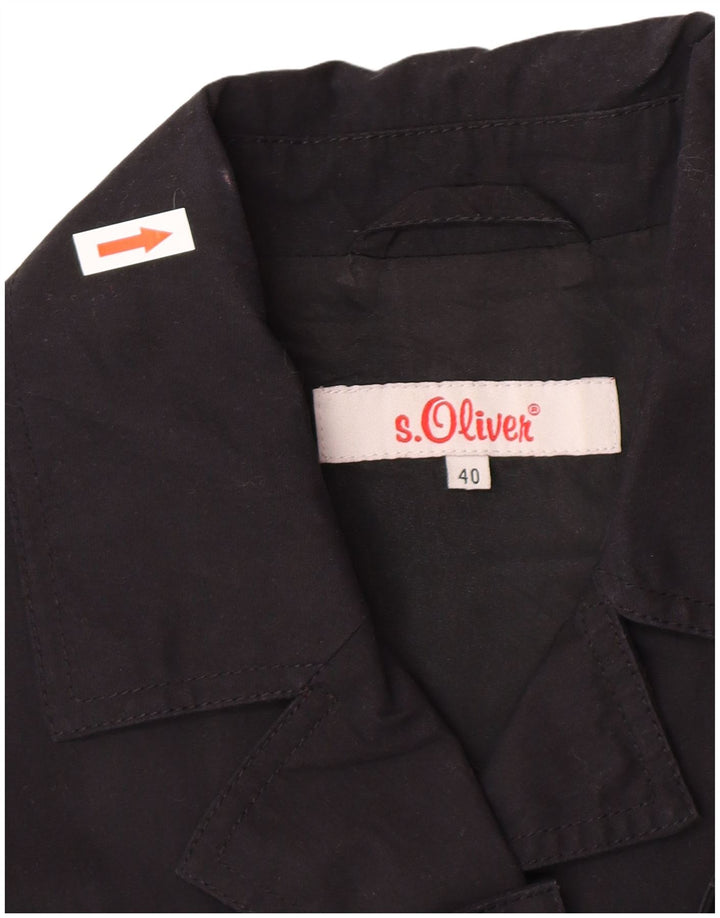 S.Oliver Manteau Femme EU 40 Moyen Noir Coton