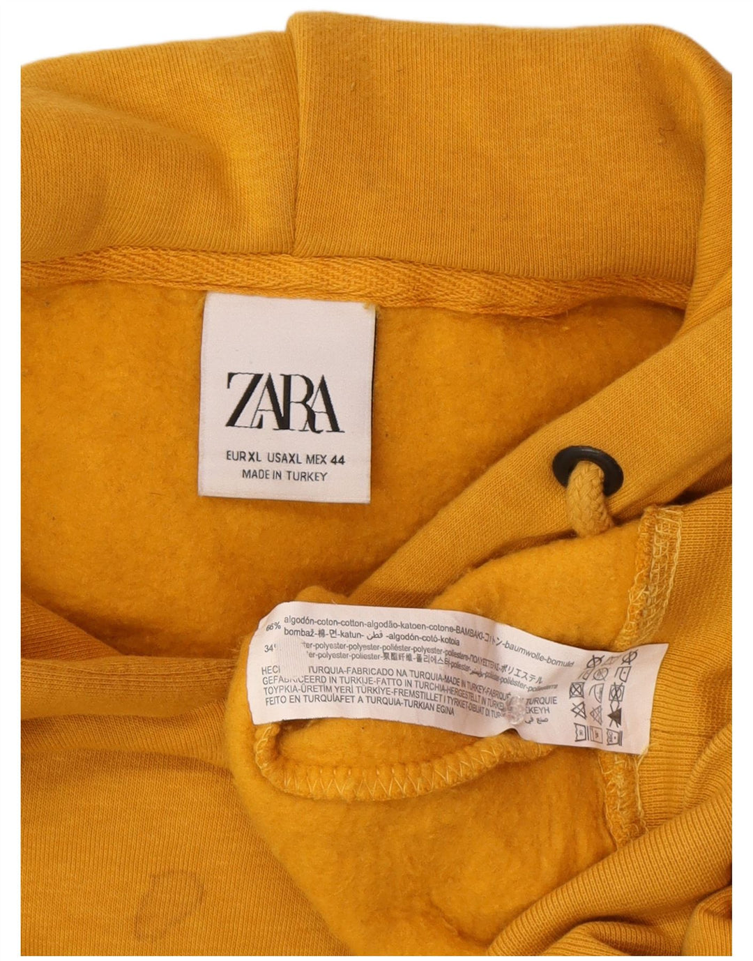 Zara Homme Sweat À Capuche Jumper XL Jaune Coton