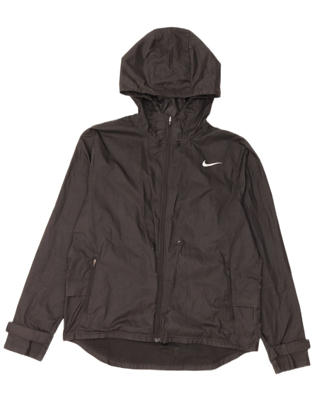 Nike Veste de pluie à capuche pour femme UK 14 Medium Noir Polyester