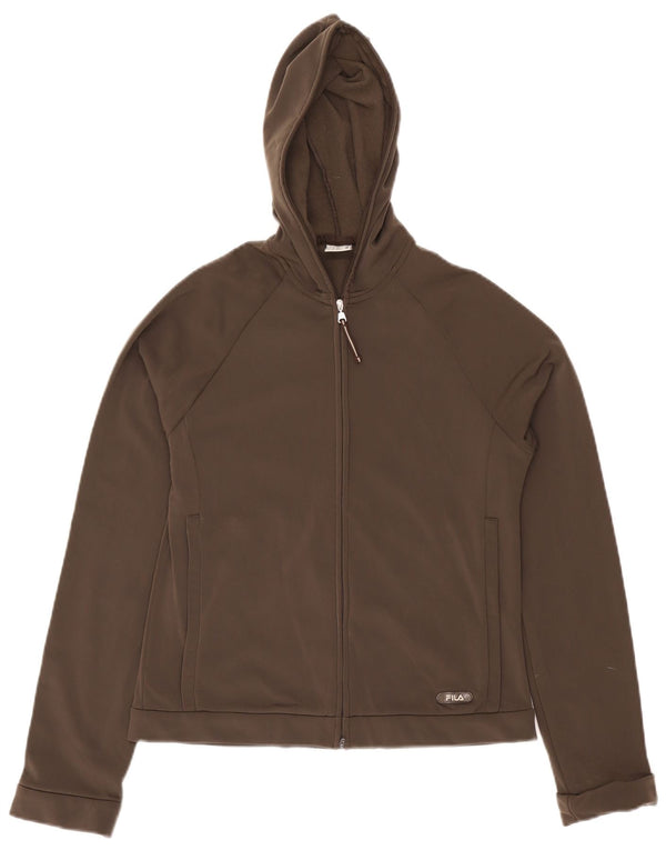 Fila Pull à capuche zippé pour femme UK 12 Marron moyen