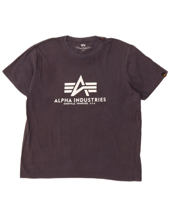 ALPHA INDUSTRIES T-Shirt Graphique Homme XL Bleu Marine