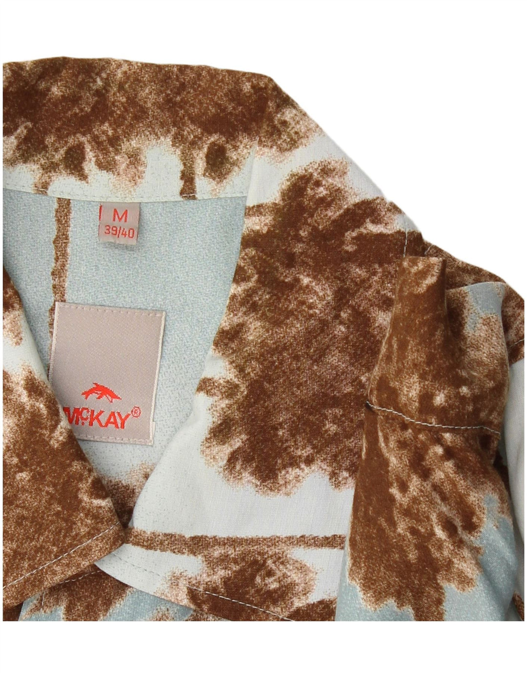 MCKAY Chemise hawaïenne à manches courtes pour homme Taille 39/40 Bleu moyen
