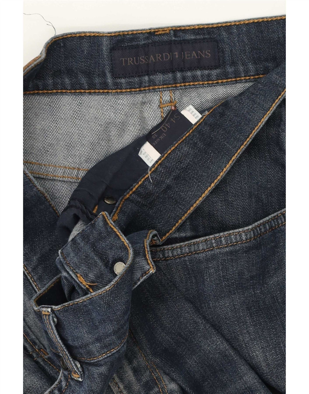 Trussardi Jean Fuselé W38 L29 Bleu Coton Homme