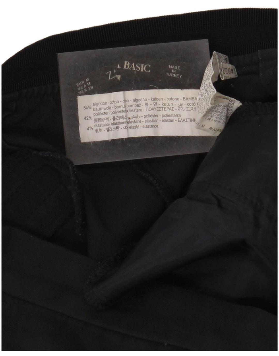 Pantalon Chino Slim Femme ZARA Moyen W28 L27 Bleu Marine Coton