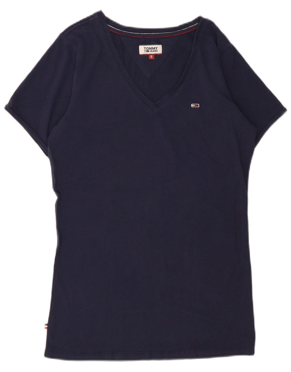 TOMMY HILFIGER T-Shirt Femme Top UK 10 Small Bleu Marine