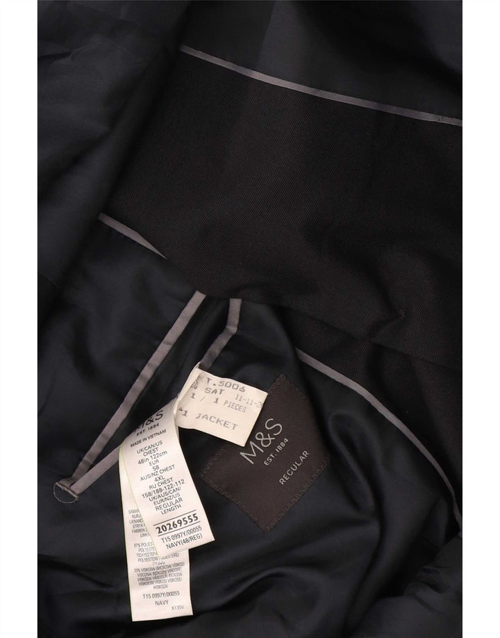 Marks & Spencer Veste blazer à 2 boutons pour homme UK 48 4XL Bleu marine Polyester