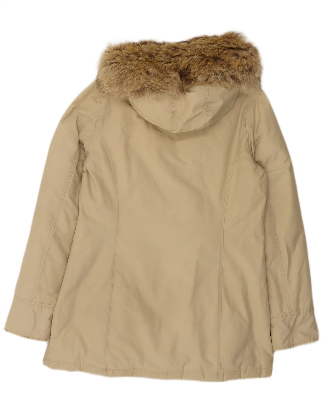 Woolrich Manteau rembourré à capuche pour femme UK 44 Coton beige moyen