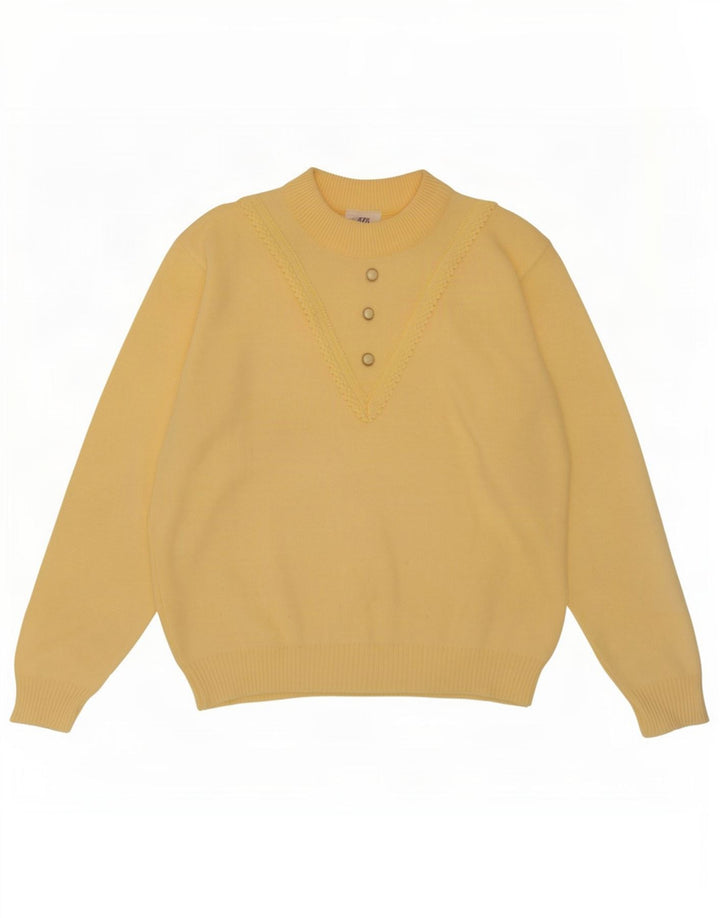 Snatch Pull col rond pour femme UK 14 Acrylique jaune moyen