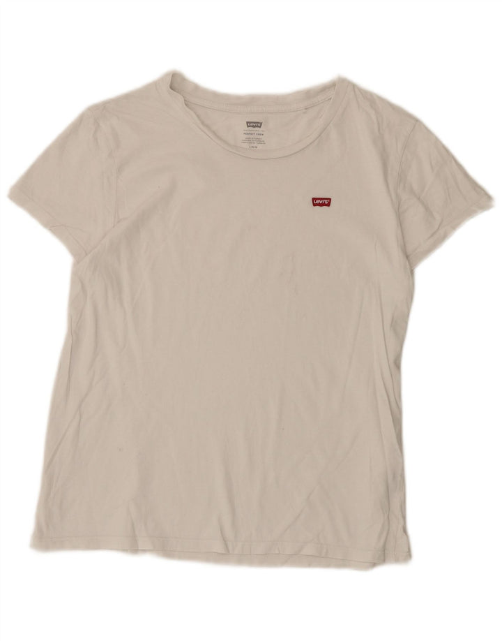 Levi's T-Shirt Femme UK 16 Large4 Blanc Coton
