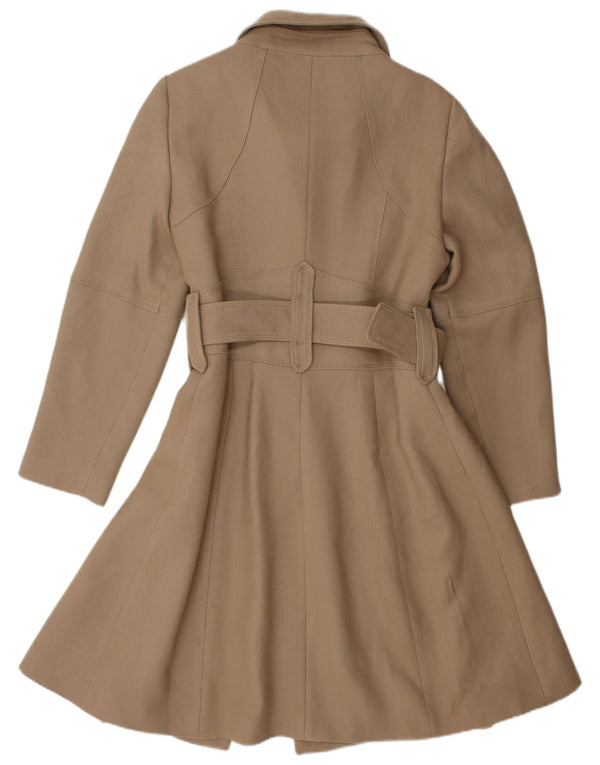 Zara Womens Overcoat UK 14 Large Beige Wool