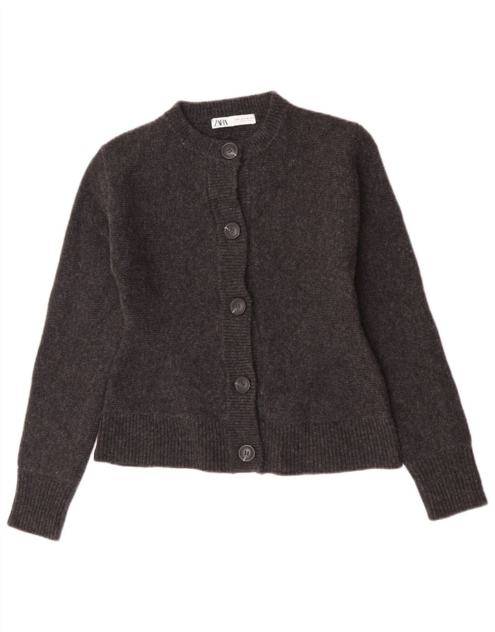Zara Cardigan Femme Pull UK 10 Petit Gris Moucheté