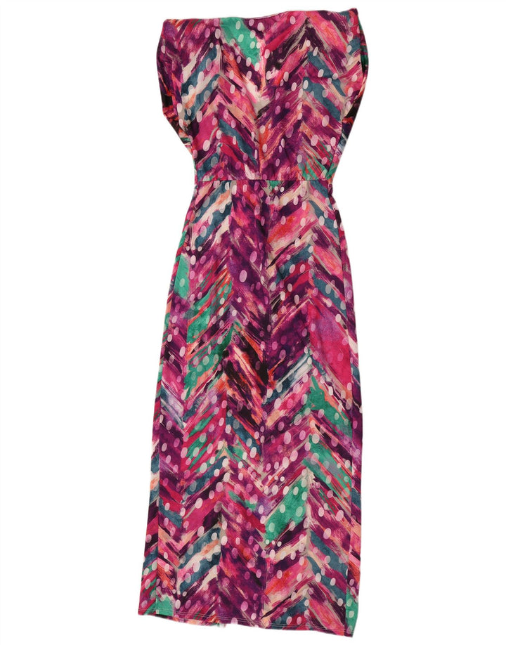Robe fourreau à motif abstrait vintage pour femmes UK 12 Moyen Multicolore