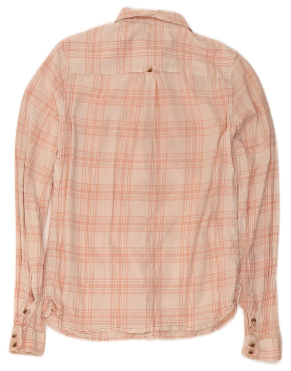 Fat Face Chemise coupe classique pour femme UK 10 Petit coton à carreaux rose