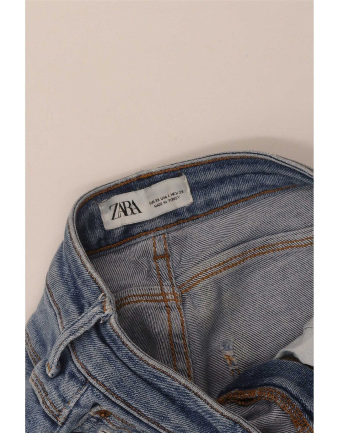 Zara Jean slim effet vieilli pour femme EU 38 Small W28 L26 Bleu