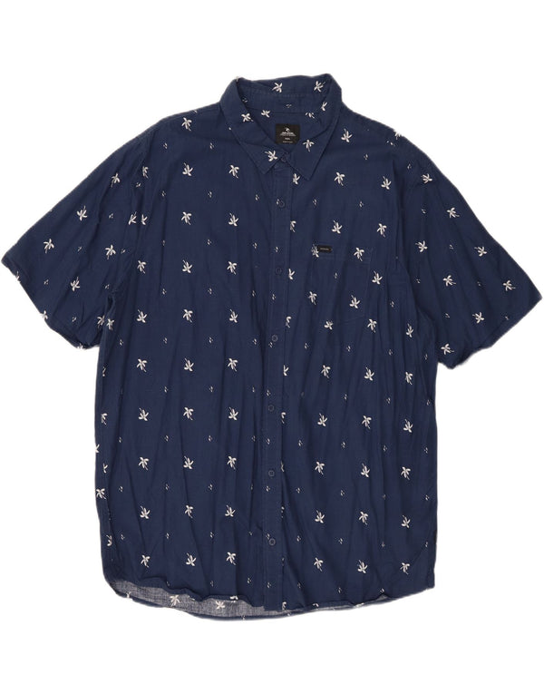 RIP CURL Chemise à Manches Courtes Homme 3XL Bleu Marine Coton Floral