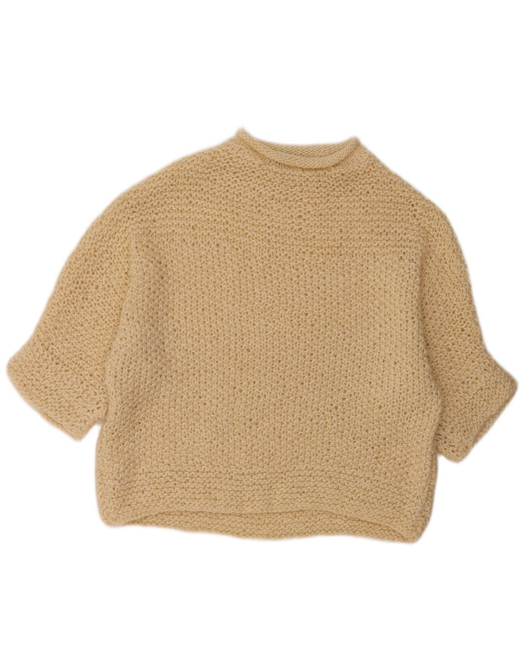 VINTAGE Pull surdimensionné à col rond pour femme UK 18 XL Blanc cassé