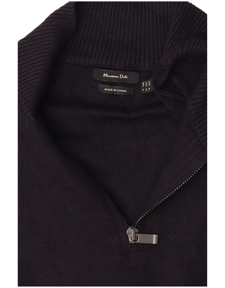Massimo Dutti Pull Col Zippé Homme Bleu Marine Moyen