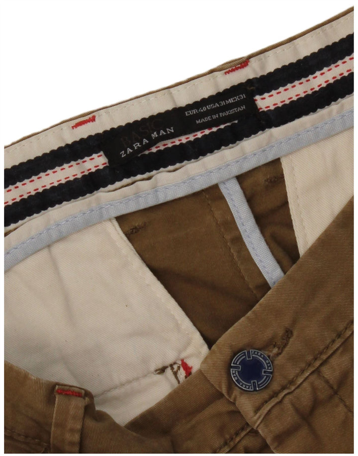 Zara Pantalon Chino Slim Homme EU 40 Medium W31 L33 Marron