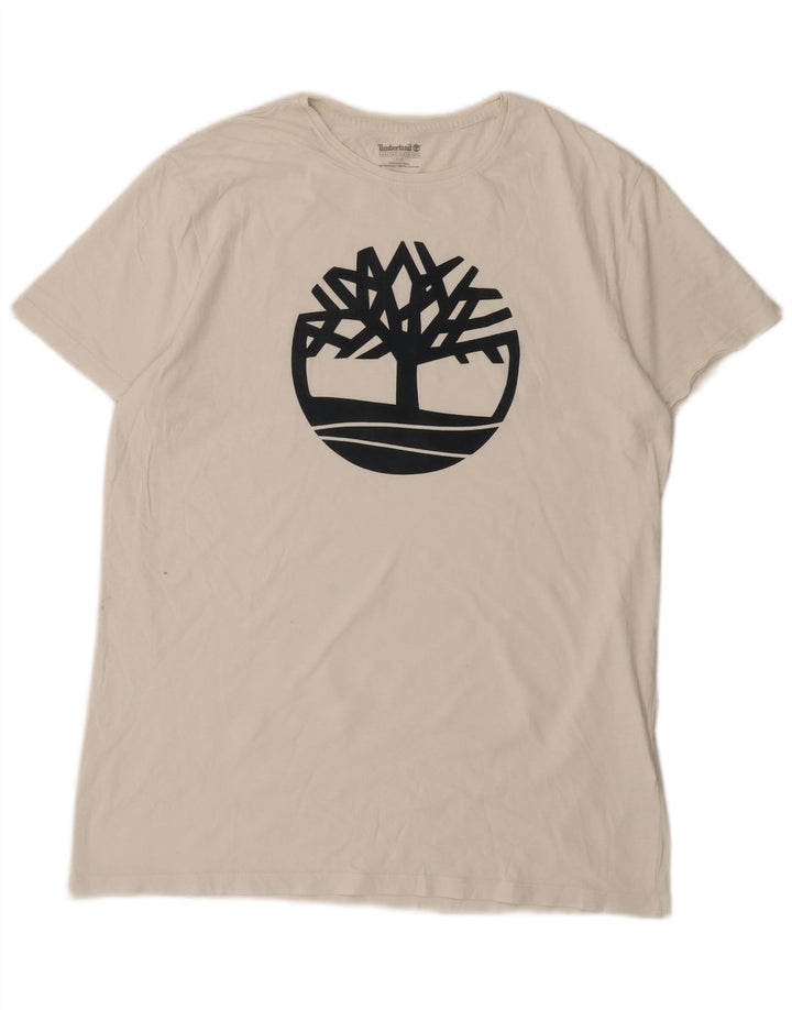 Timberland T-Shirt Graphique Homme Grand Blanc Coton