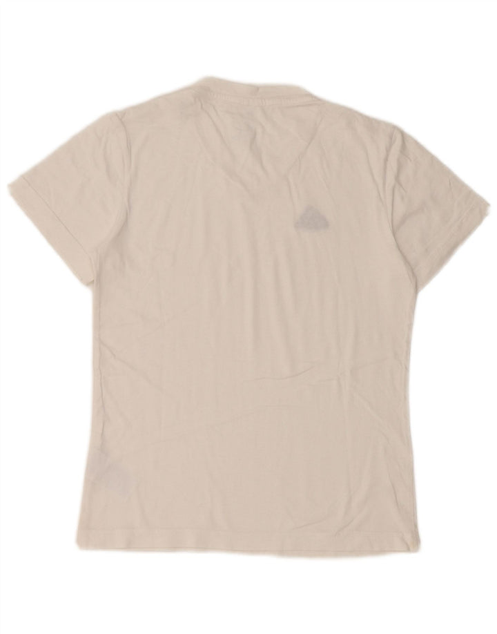 ADIDAS T-Shirt Femme UK 8/10 Petit Blanc Coton