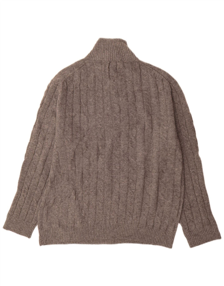 Gant Pull à col boutonné pour homme 3XL Gris Laine d'agneau