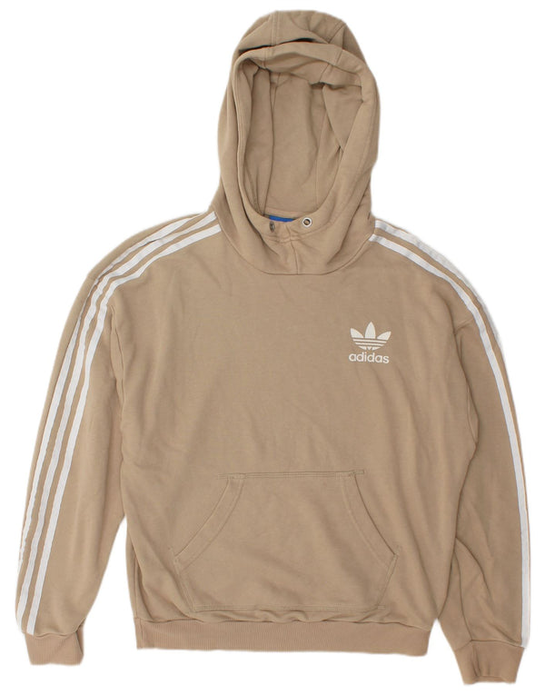 Adidas Pull à capuche pour femme UK 12 en coton beige moyen