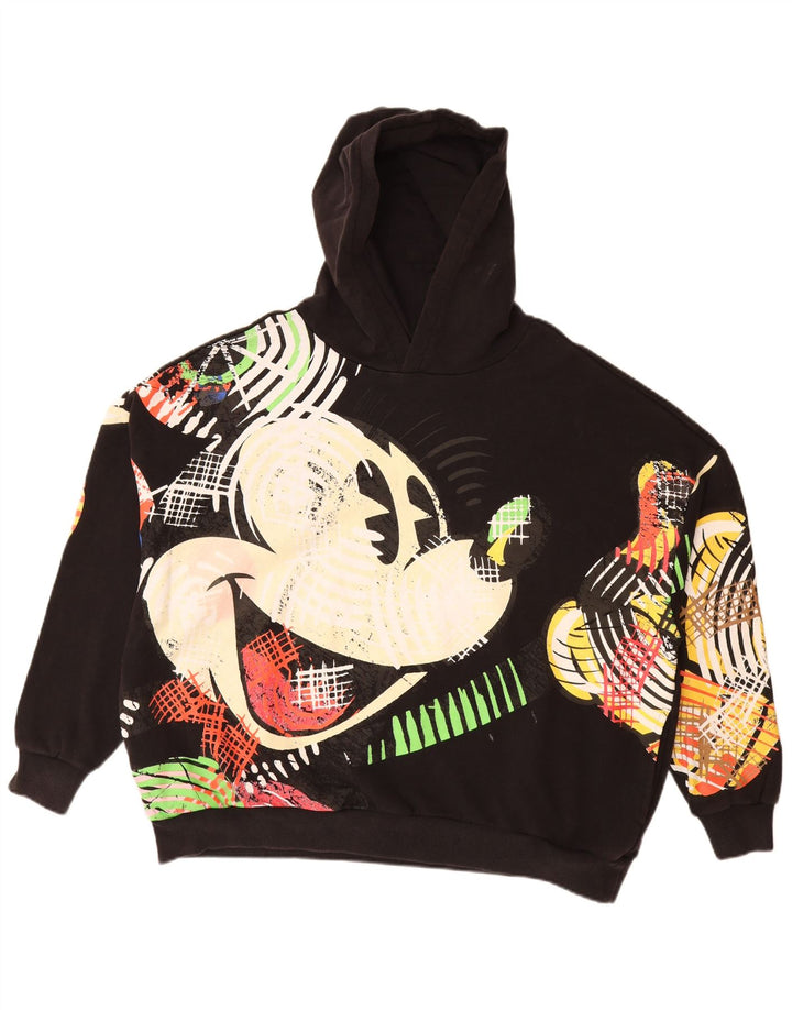 DESIGUAL Pull à capuche graphique Mickey Mouse pour femme UK 14 Noir moyen