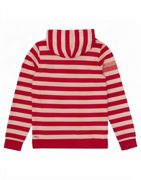Adidas Climalite Sweat à capuche pour femme UK 14 en coton rayé rose moyen