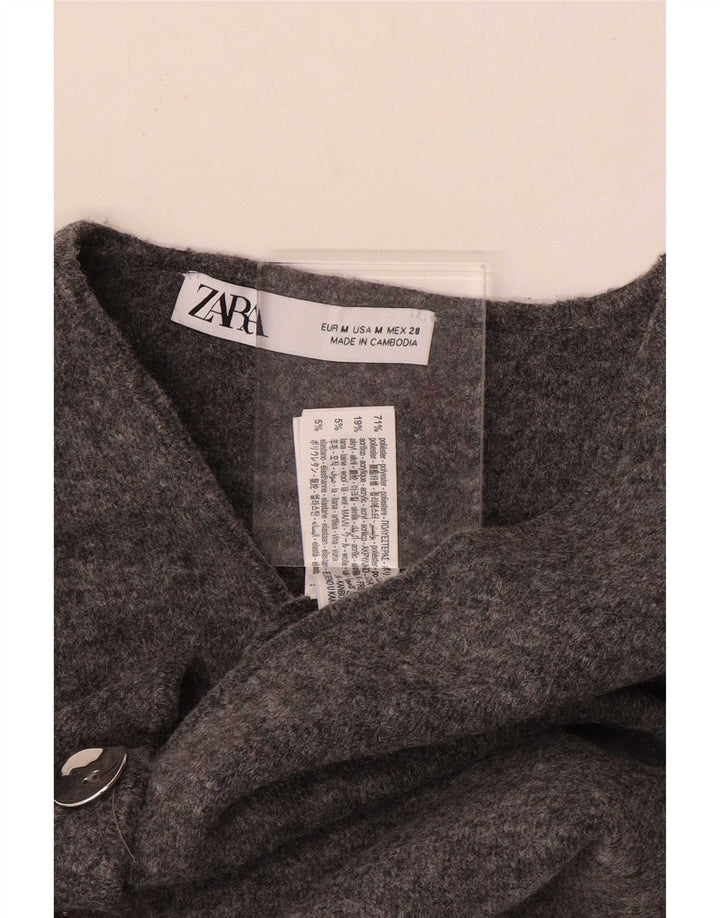 Zara Gilet en tricot pour femme UK 12 Polyester gris moyen