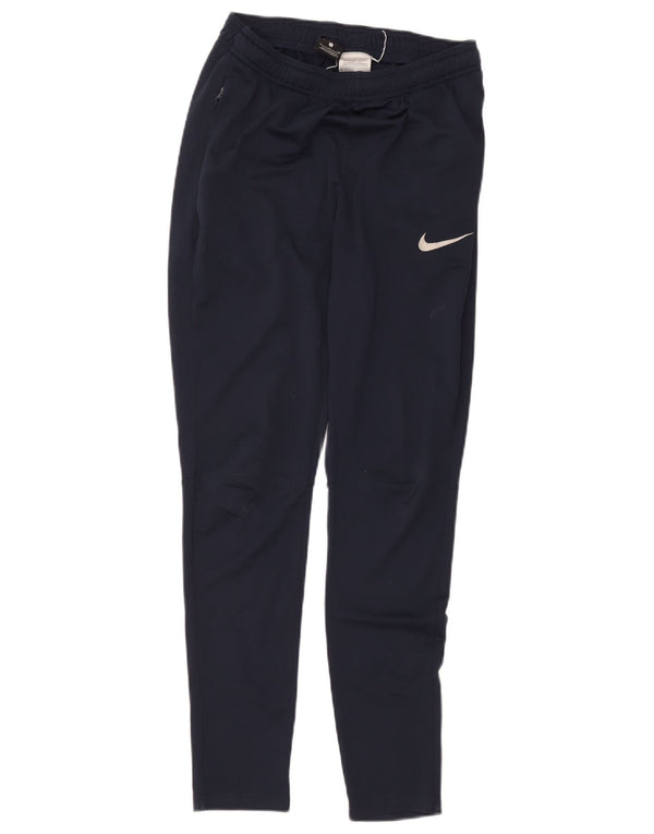 Nike Pantalon de survêtement Dri Fit pour femme UK 8 Small Bleu marine Polyester