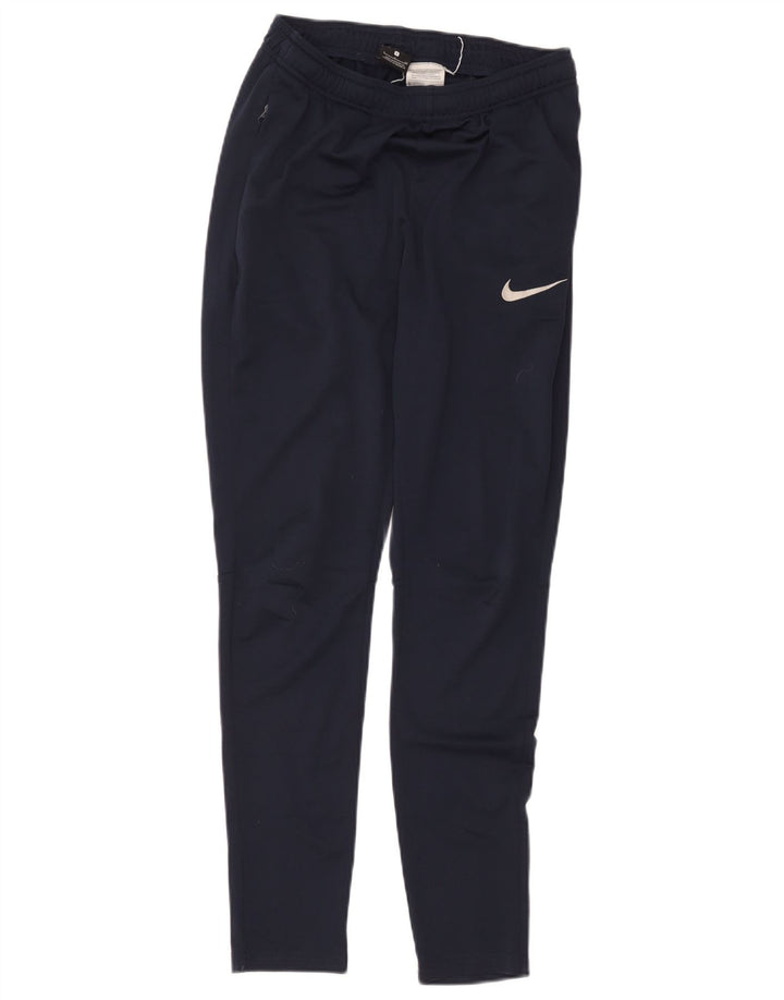 Nike Pantalon de survêtement Dri Fit pour femme UK 8 Small Bleu marine Polyester