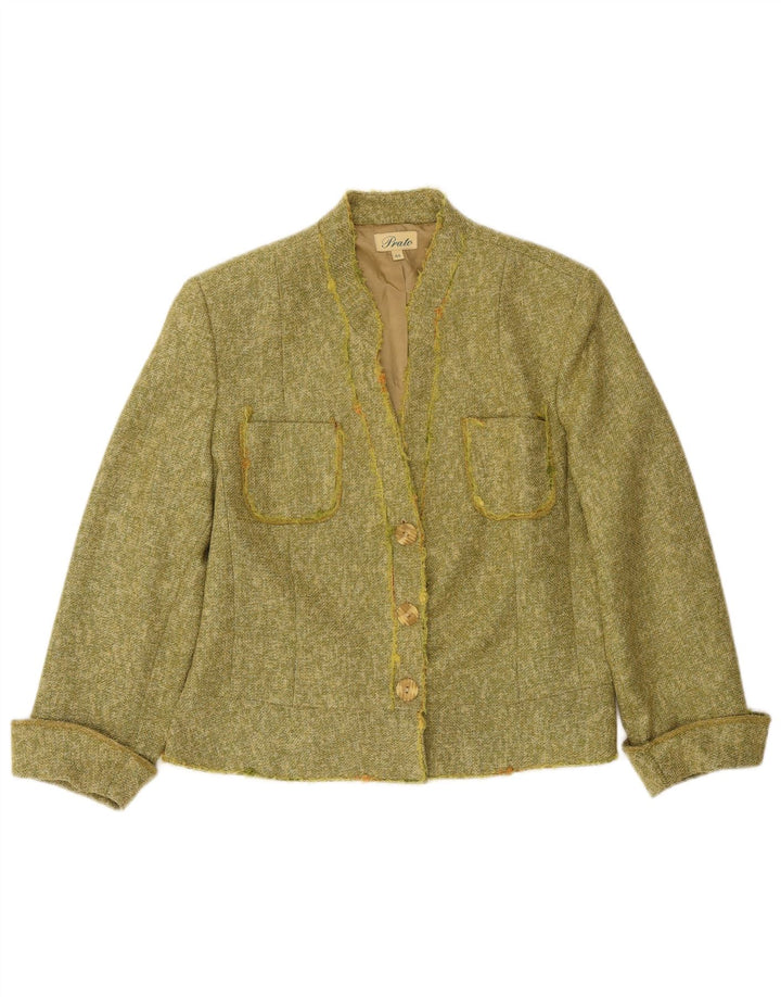 Prato Veste Blazer 3 Boutons Femme IT 44 Kaki Moyen Moucheté