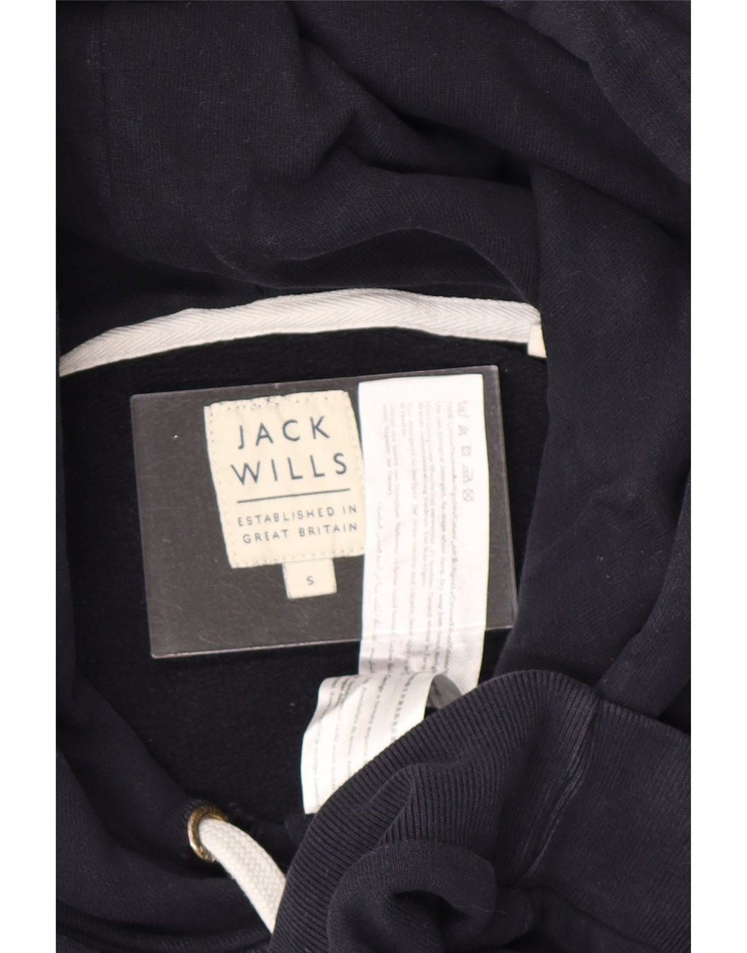 JACK WILLS Pull à capuche pour homme en coton bleu marine Small