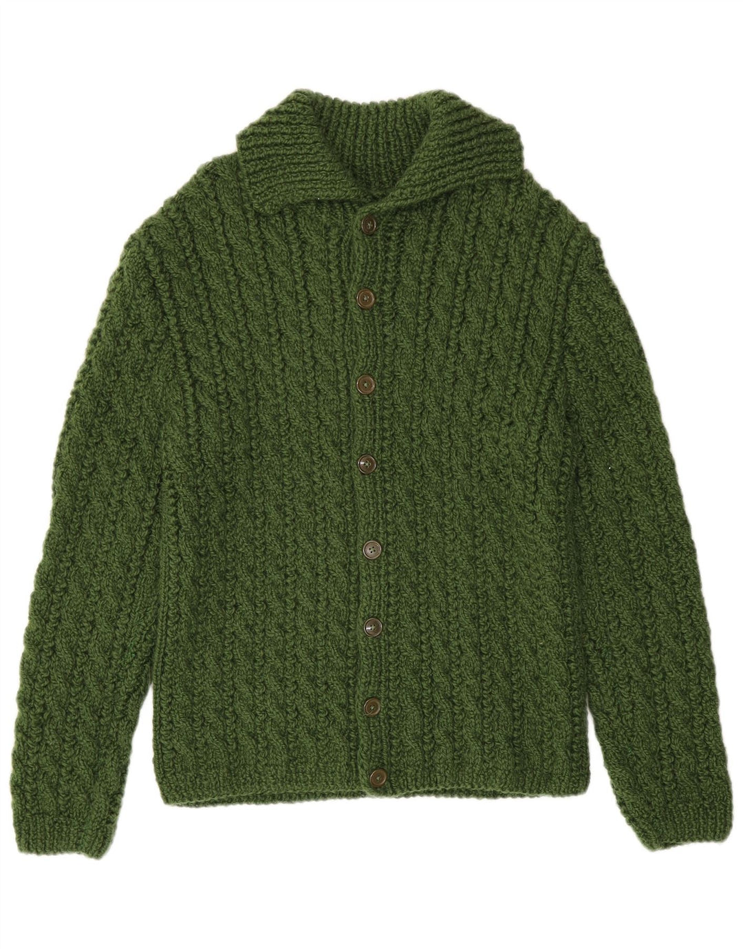 vintage Mens Cardigan Pull Petit Vert