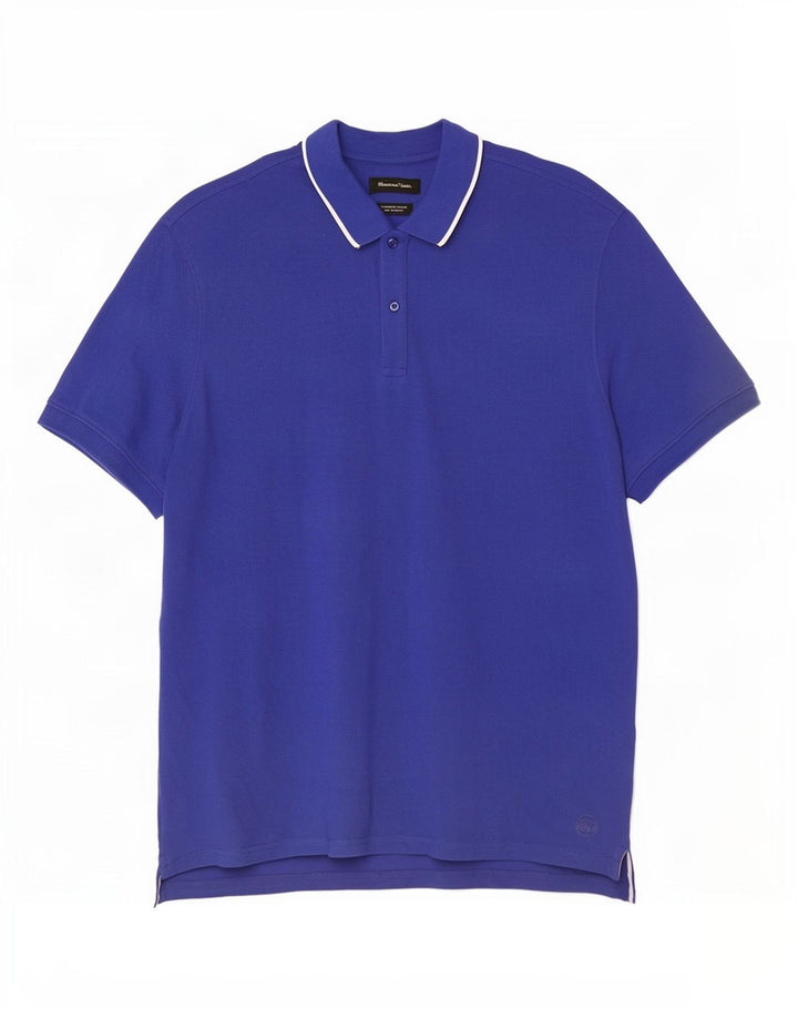 Massimo Dutti Polo Homme 2XL Bleu Coton