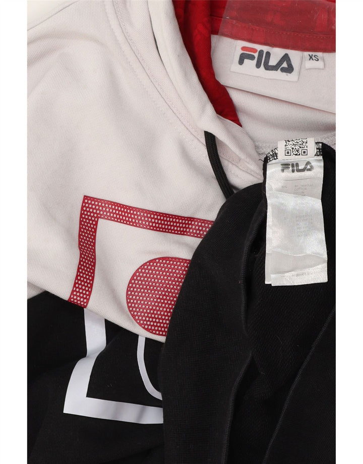 FILA Pull à capuche graphique pour homme XS en coton color block noir