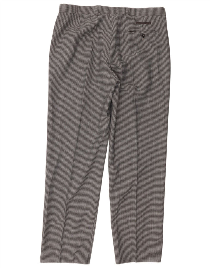 Marks & Spencer Pantalon de costume coupe classique pour homme W36 L29 Gris à carreaux Polyester