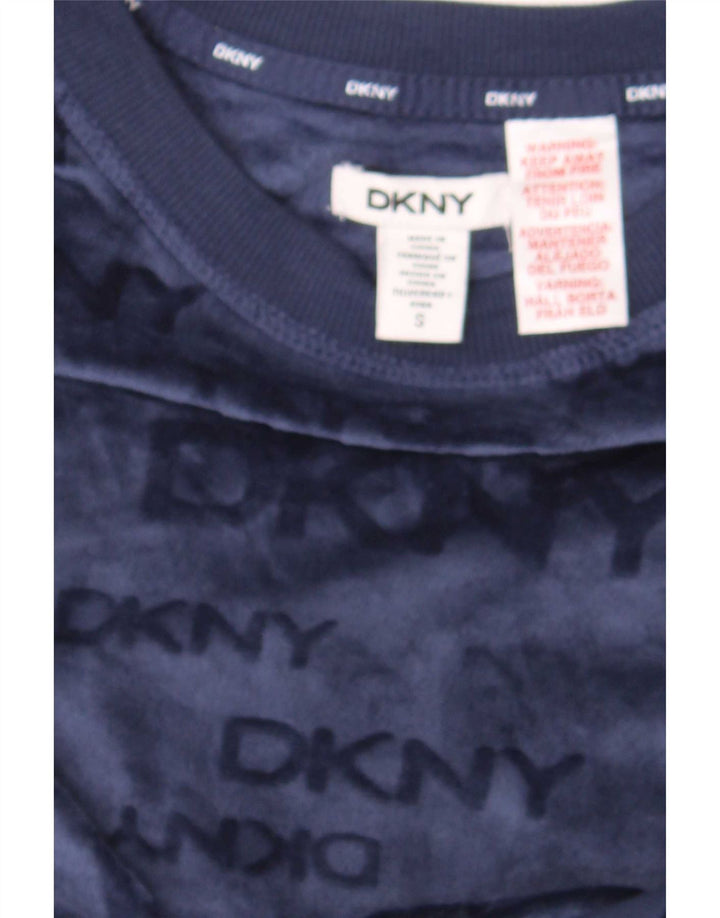 Dkny Sweat-shirt graphique surdimensionné pour femme UK 10 Petit Bleu marine