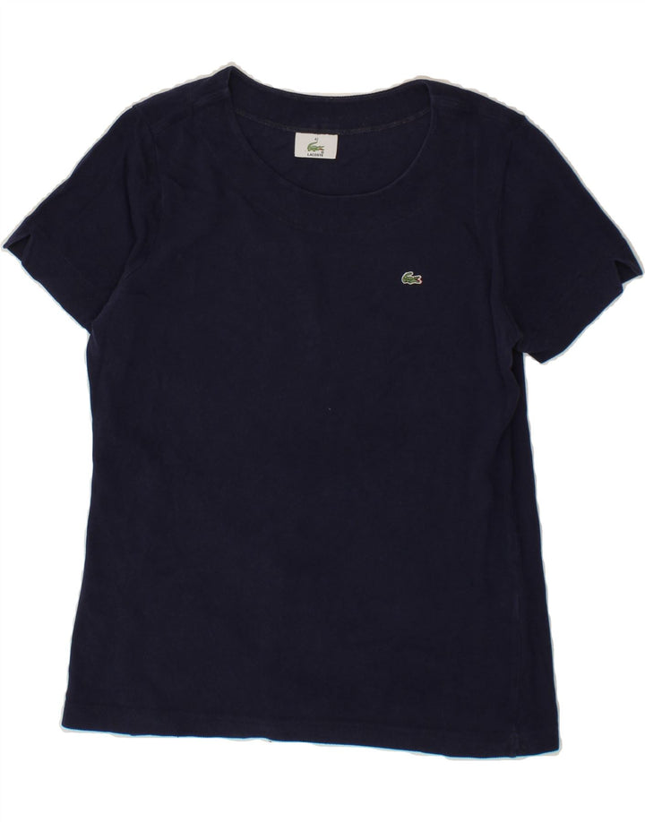 LACOSTE Womens T-Shirt Top Size 42 Large Navy Blue Cotton Vintage Lacoste and Second-Hand Lacoste from Messina Hembry 