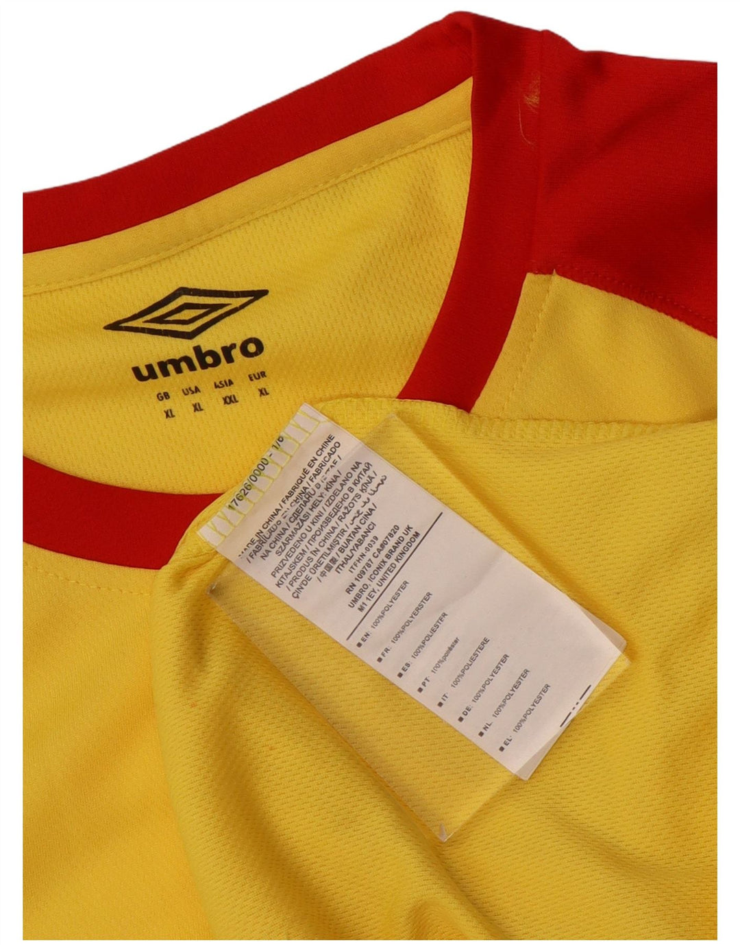 Umbro T-Shirt Homme XL Jaune Colorblock Polyester