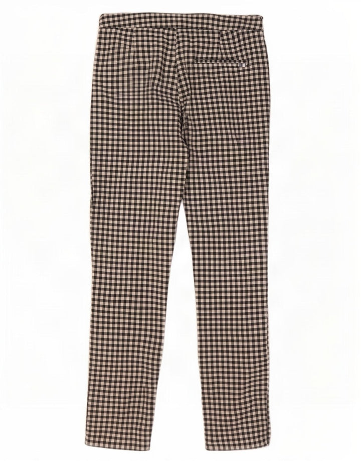 Zara Pantalon court slim pour femme Medium W28 L26 Coton vichy noir